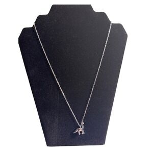 Sterling Silver Brachiosaurus Dinosaur Pendant Necklace S925 Minimalist Jewelry